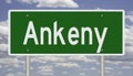 Highway sign for Ankeny Royalty Free Stock Photo