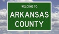 Highway sign for Arkansas County