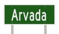 Highway sign for Arvada Colorado