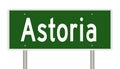 Highway sign for Astoria