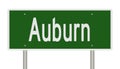 Highway sign for Auburn Alabama Royalty Free Stock Photo