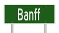 Highway sign for Banff Alberta Canada