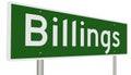 Highway sign for Billings Montana Royalty Free Stock Photo