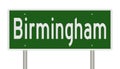 Highway sign for Birmingham Alabama Royalty Free Stock Photo