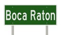 Highway sign for Boca Raton Florida