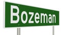 Highway sign for Bozeman Montana