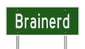 Highway sign for Brainerd Minnesota