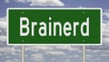 Highway sign for Brainerd Minnesota