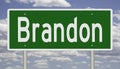 Highway sign for Brandon Manitoba