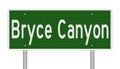 Highway sign for Bryce Canyon