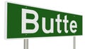 Highway sign for Butte Montana