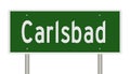 Highway sign for Carlsbad New Mexico