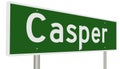 Highway sign for Casper Wyoming Royalty Free Stock Photo