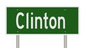 Highway sign for Clinton Maine