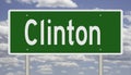 Highway sign for Clinton Maine