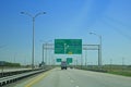 Highway Sign Coming Into Montreal, Quebec, Canada