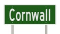 Highway sign for Cornwall Ontario