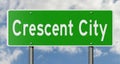 Highway sign for Crescent City California