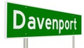 Highway sign for Davenport Iowa