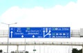 Highway sign with directions to go in the city of Vienna or Wien