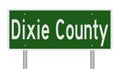 Highway sign for Dixie County