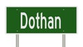 Highway sign for Dothan Alabama Royalty Free Stock Photo