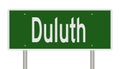 Highway sign for Duluth Minnesota