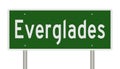 Highway sign for Everglades Florida