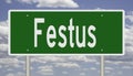 Highway sign for Festus Missouri Royalty Free Stock Photo