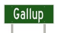 Highway sign for Gallup New Mexico