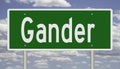 Highway sign for Gander Newfoundland