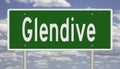 Highway sign for Glendive Montana Royalty Free Stock Photo
