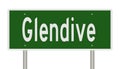 Highway sign for Glendive Montana Royalty Free Stock Photo