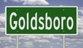 Highway sign for Goldsboro North Carolina