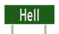 Highway sign for Hell Royalty Free Stock Photo