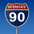 Highway sign for Interstate 90