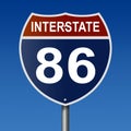 Highway sign for Interstate highway 86