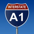 Highway sign for Interstate Route A1 in Alaska