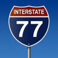 Highway sign for Interstate Route 77