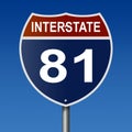 Highway sign for Interstate Route 81