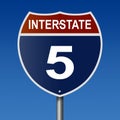 Highway sign for Interstate Route 5