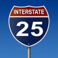 Highway sign for Interstate Route 25