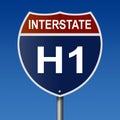 Highway sign for Interstate Route H1