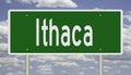 Highway sign for Ithaca New York