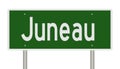 Highway sign for Juneau Alaska
