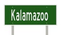 Highway sign for Kalamazoo Michigan