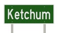 Highway sign for Ketchum Idaho