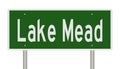 Highway sign for Lake Mead