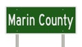 Highway sign for Marin County California