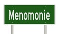 Highway sign for Menomonie Wisconsin Royalty Free Stock Photo